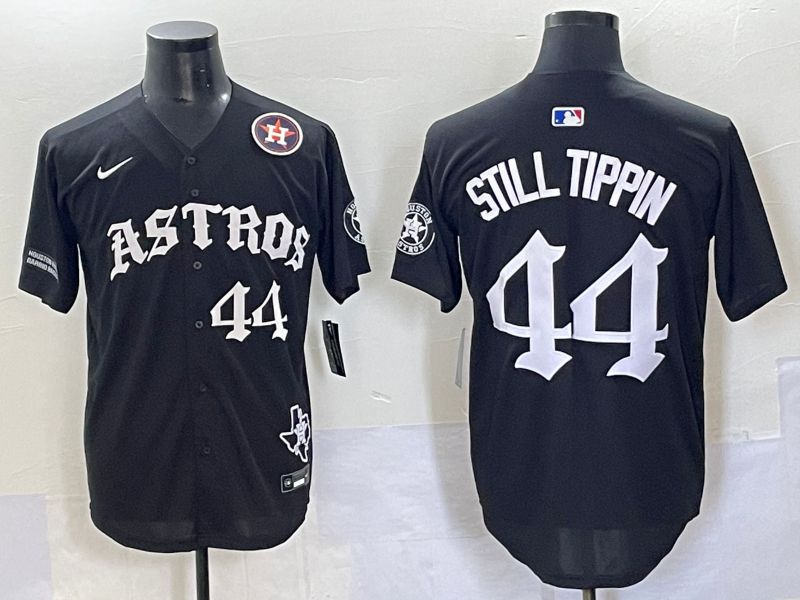 Men 2025 Houston Astros #44 Still Tippin Black Seven generations Joint Name Nike MLB Jersey style 10